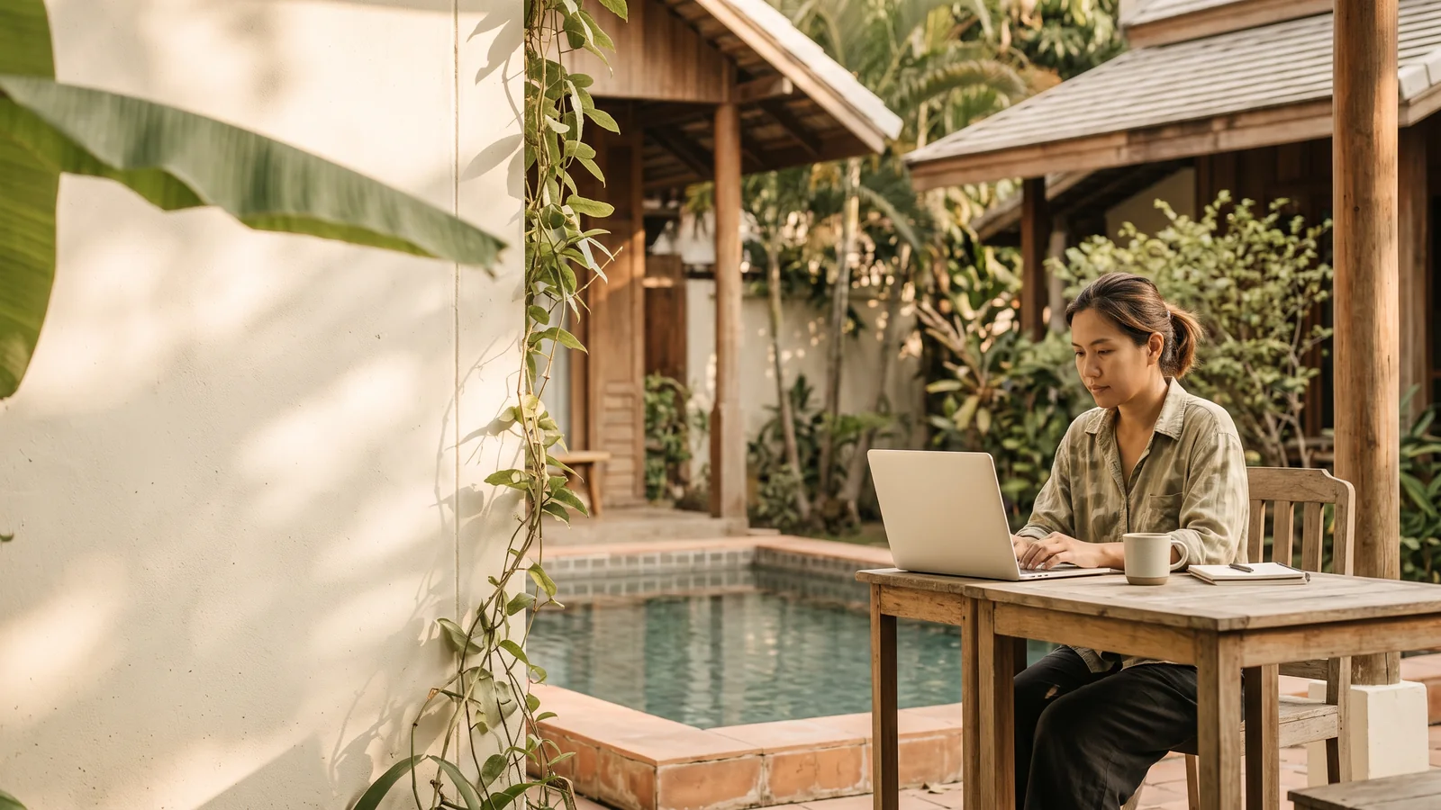 A home business owner working remotely